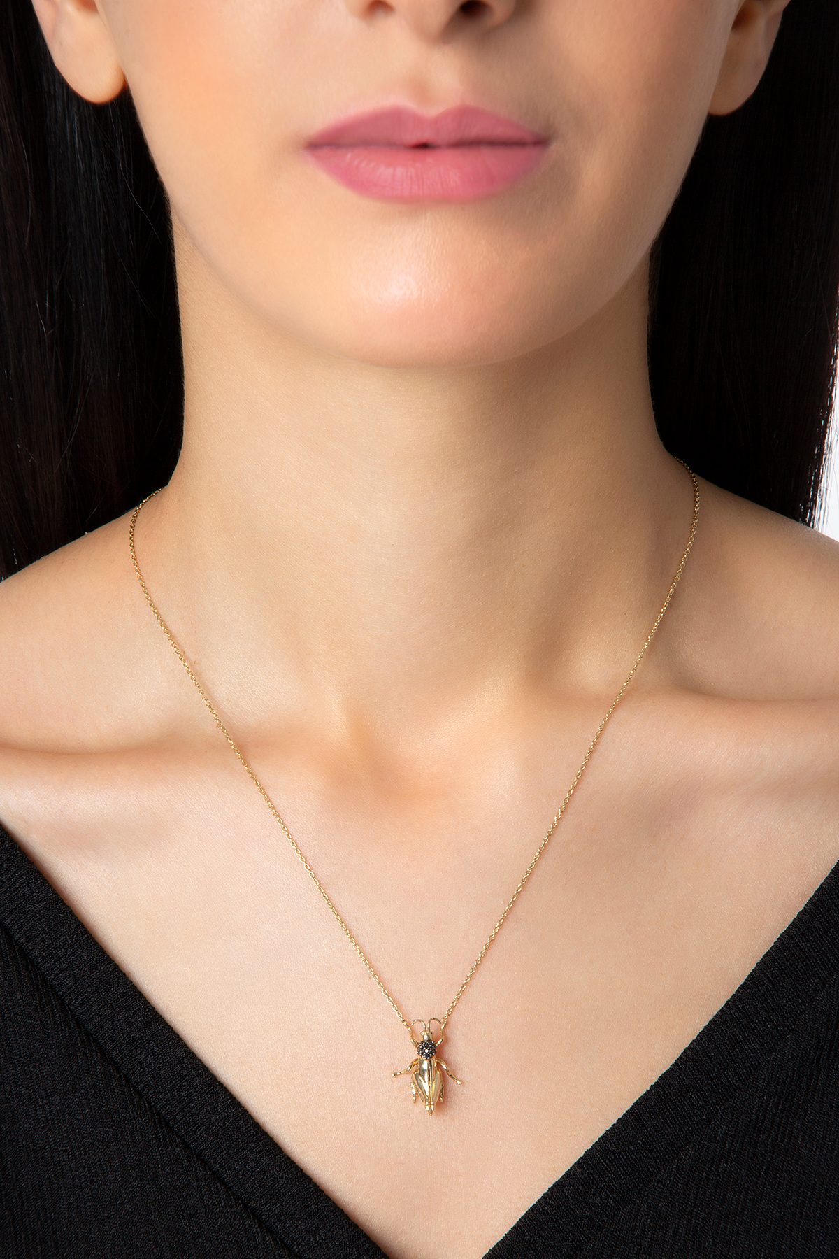 Grasshopper Necklace in Yellow Gold - Her Story Shop