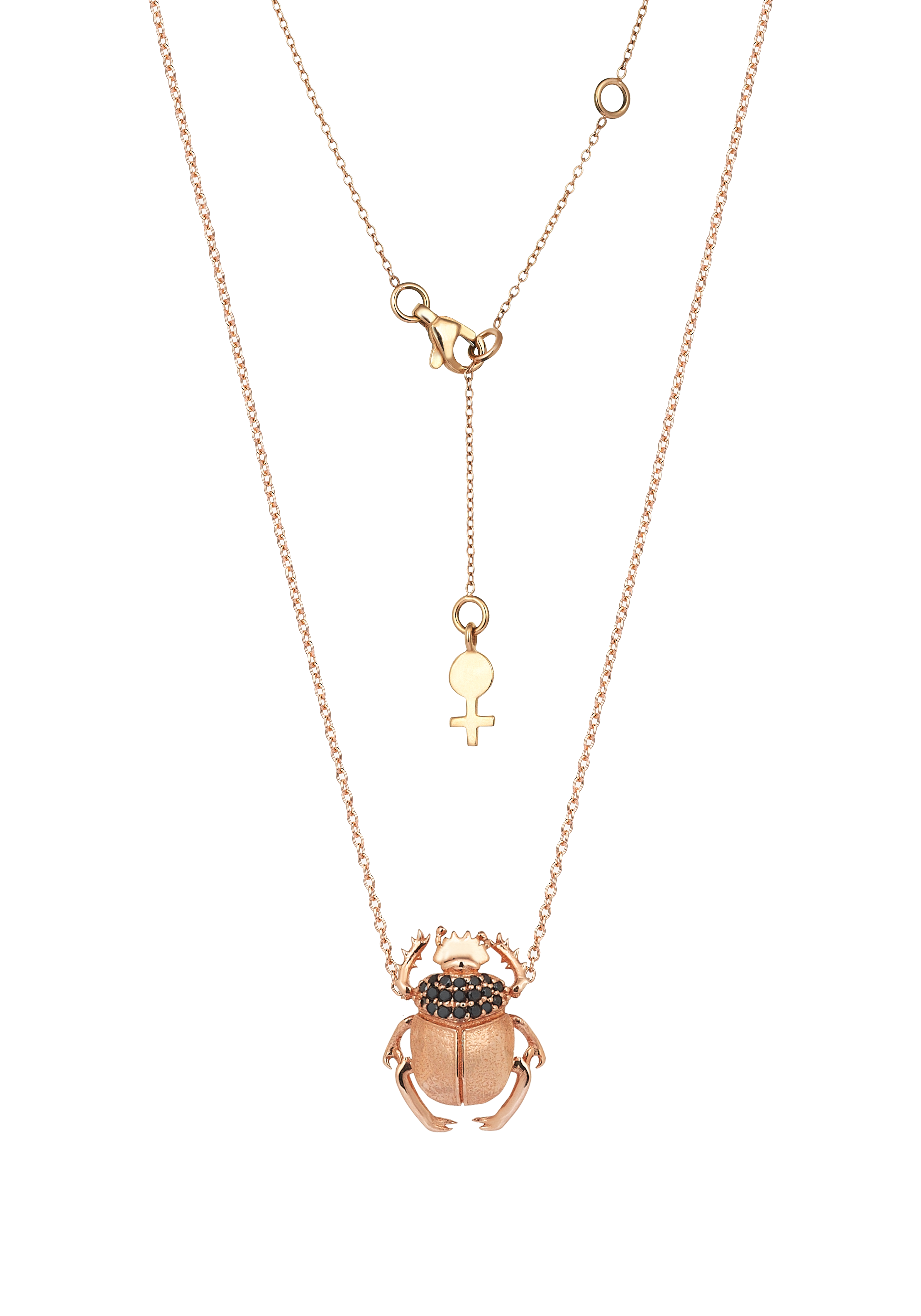 Scarab Necklace in Rose Gold - Her Story Shop