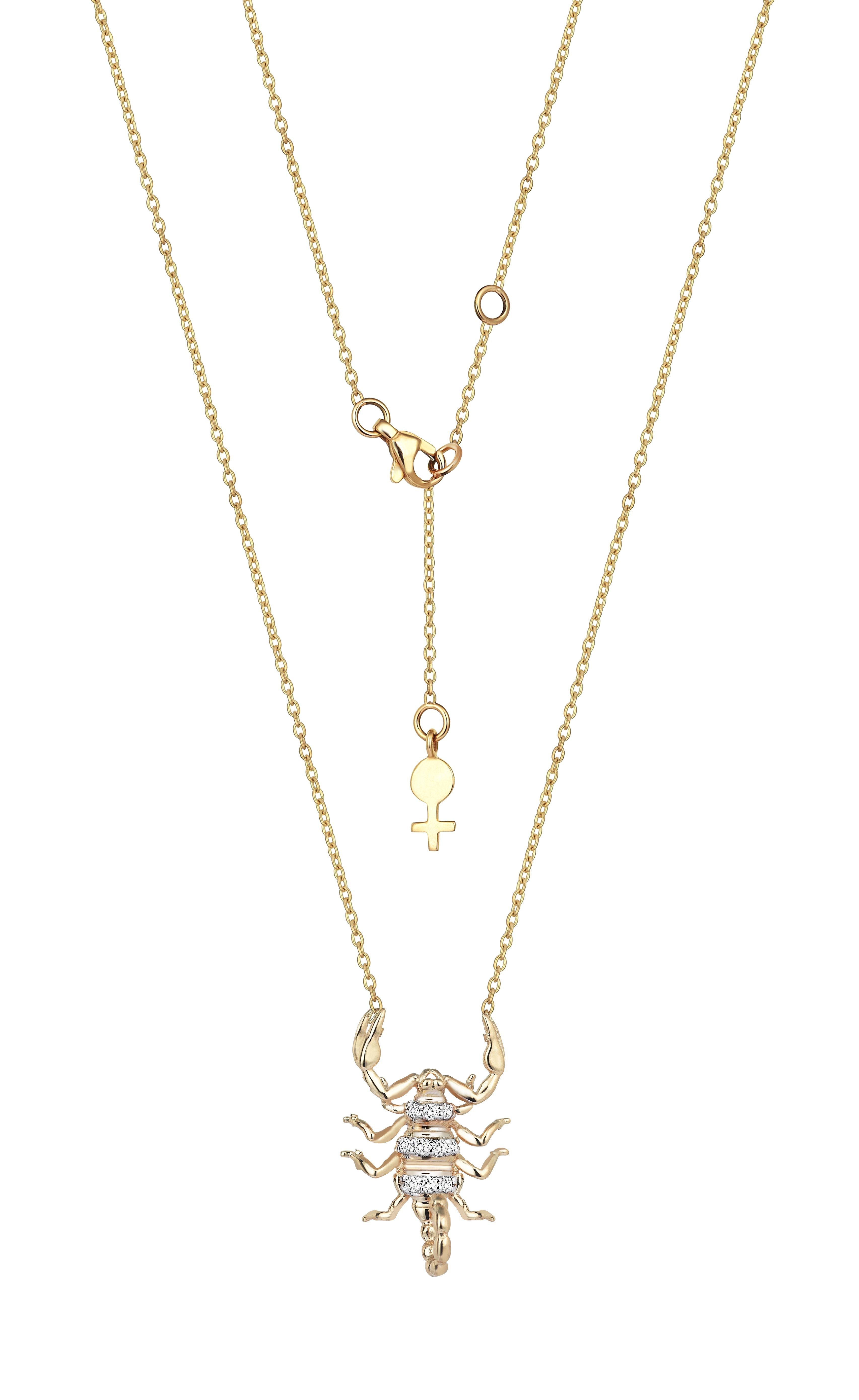 Scorpion Necklace in Yellow Gold - Her Story Shop