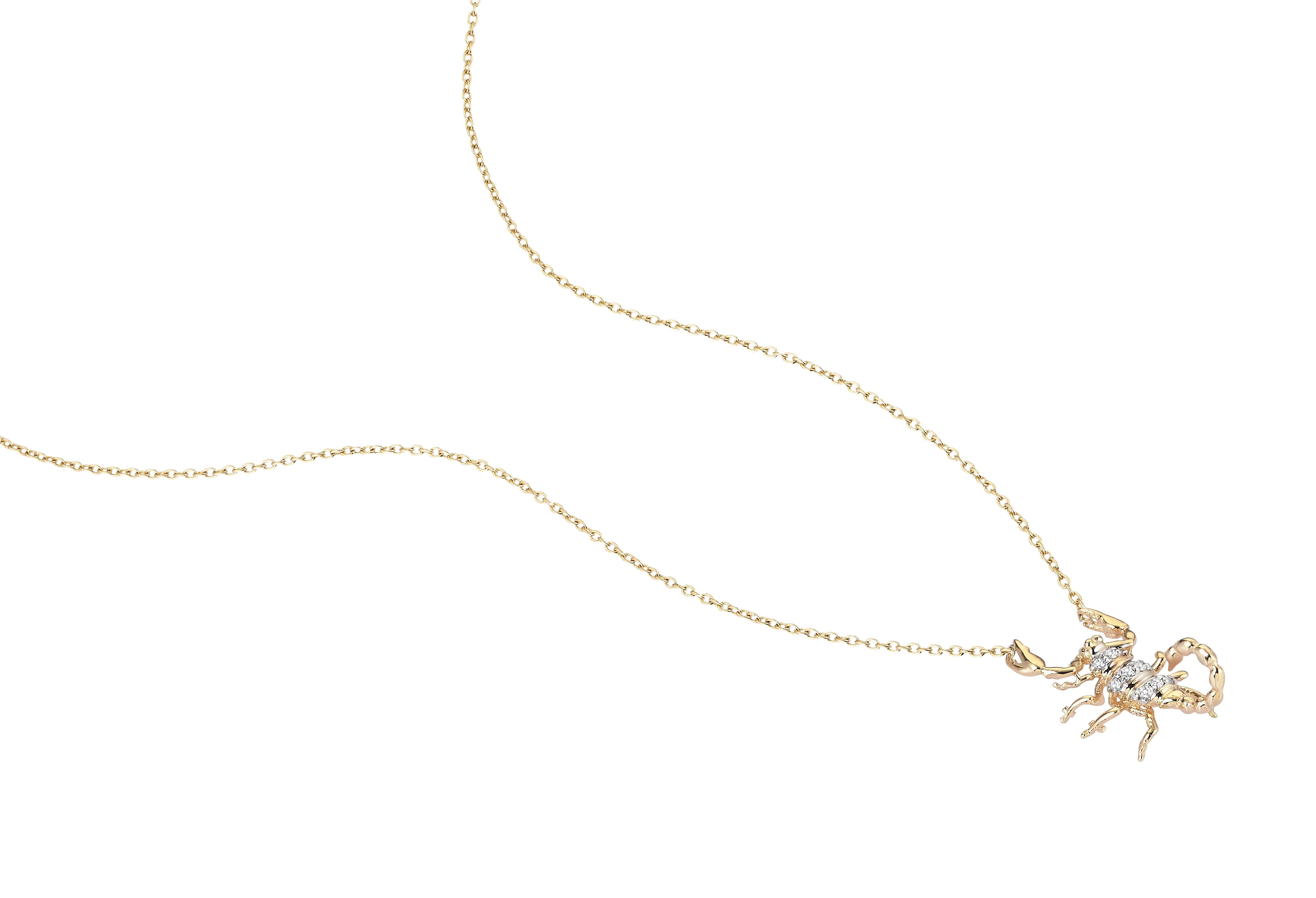 Scorpion Necklace in Yellow Gold - Her Story Shop