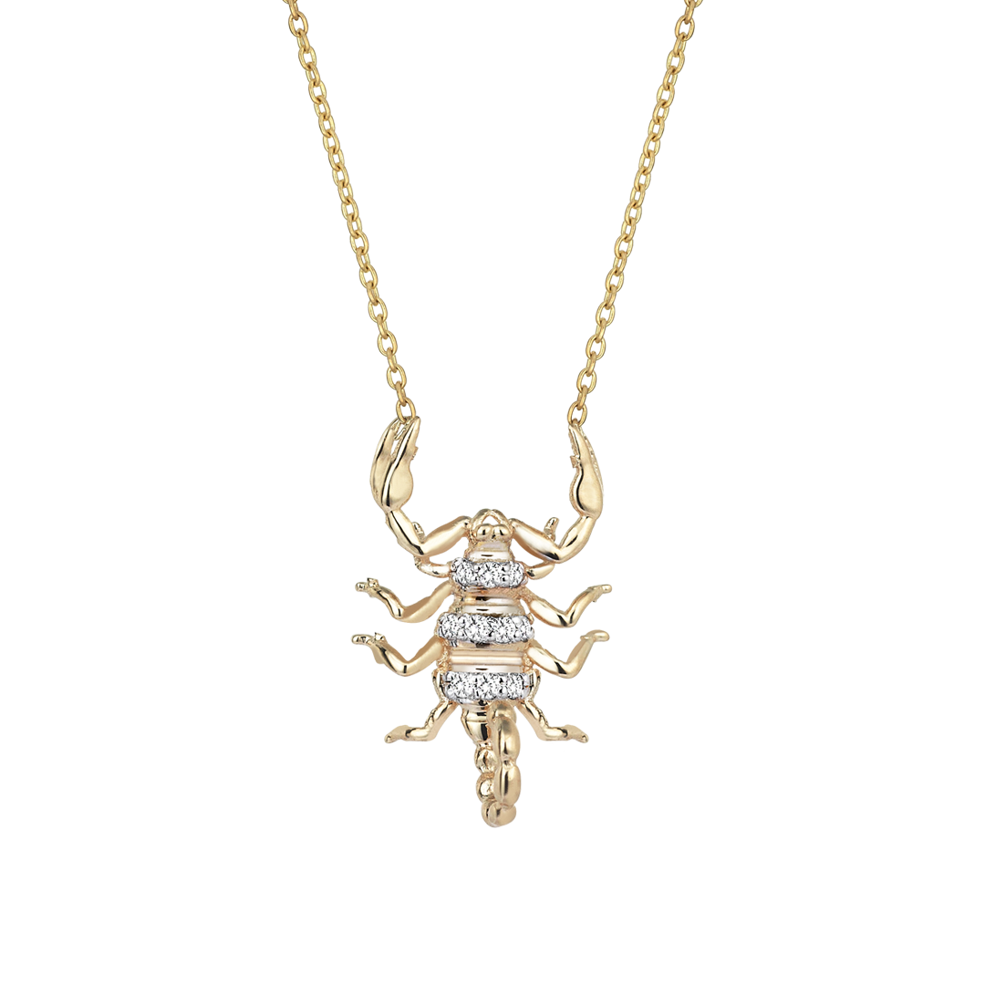 Scorpion Necklace in Yellow Gold - Her Story Shop