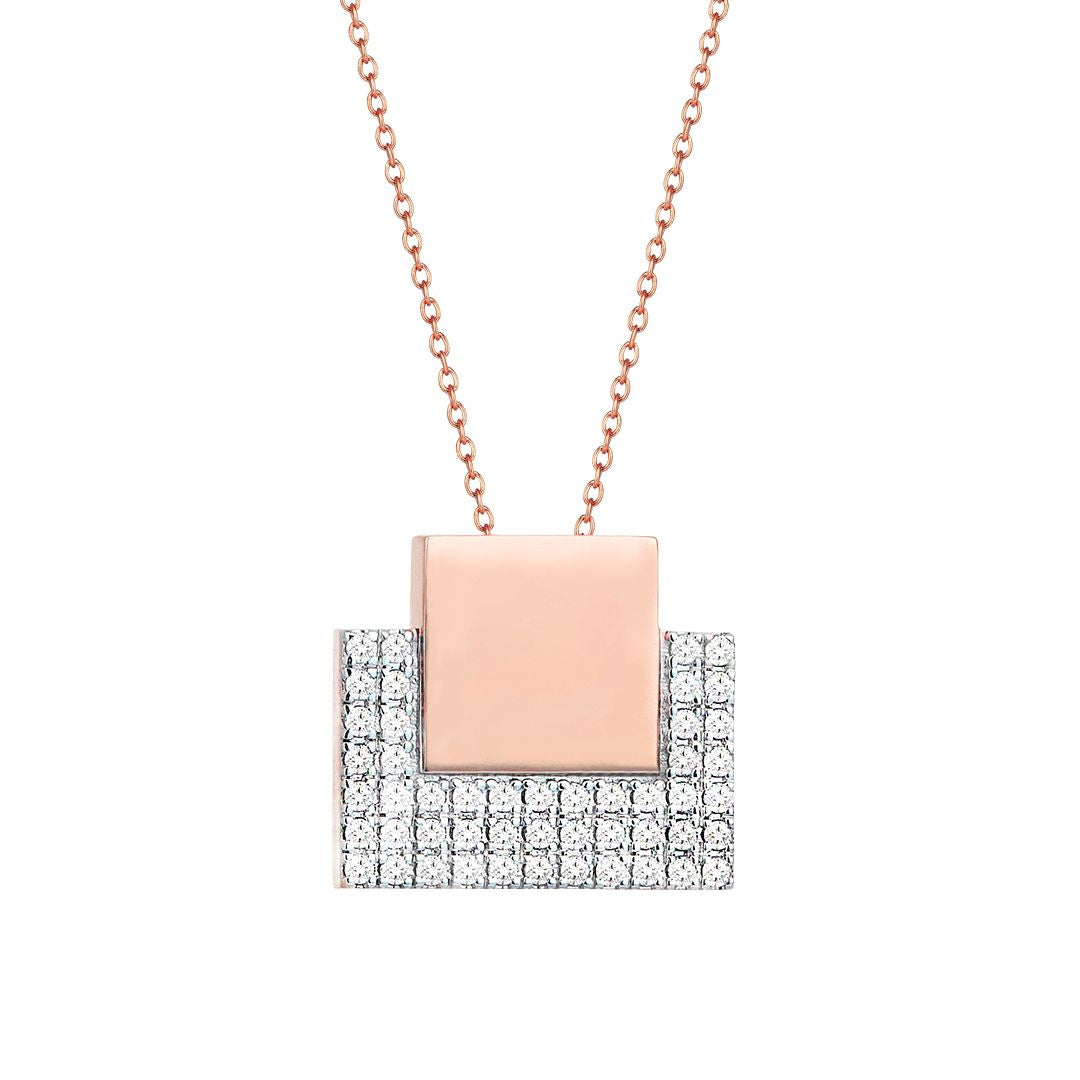Pave Purse Necklace in Rose Gold - Her Story Shop