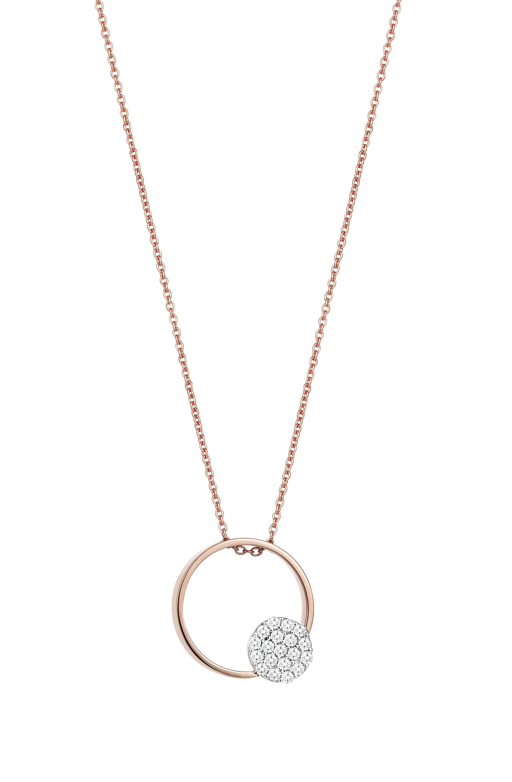 Pave Circular Necklace in Rose Gold - Her Story Shop