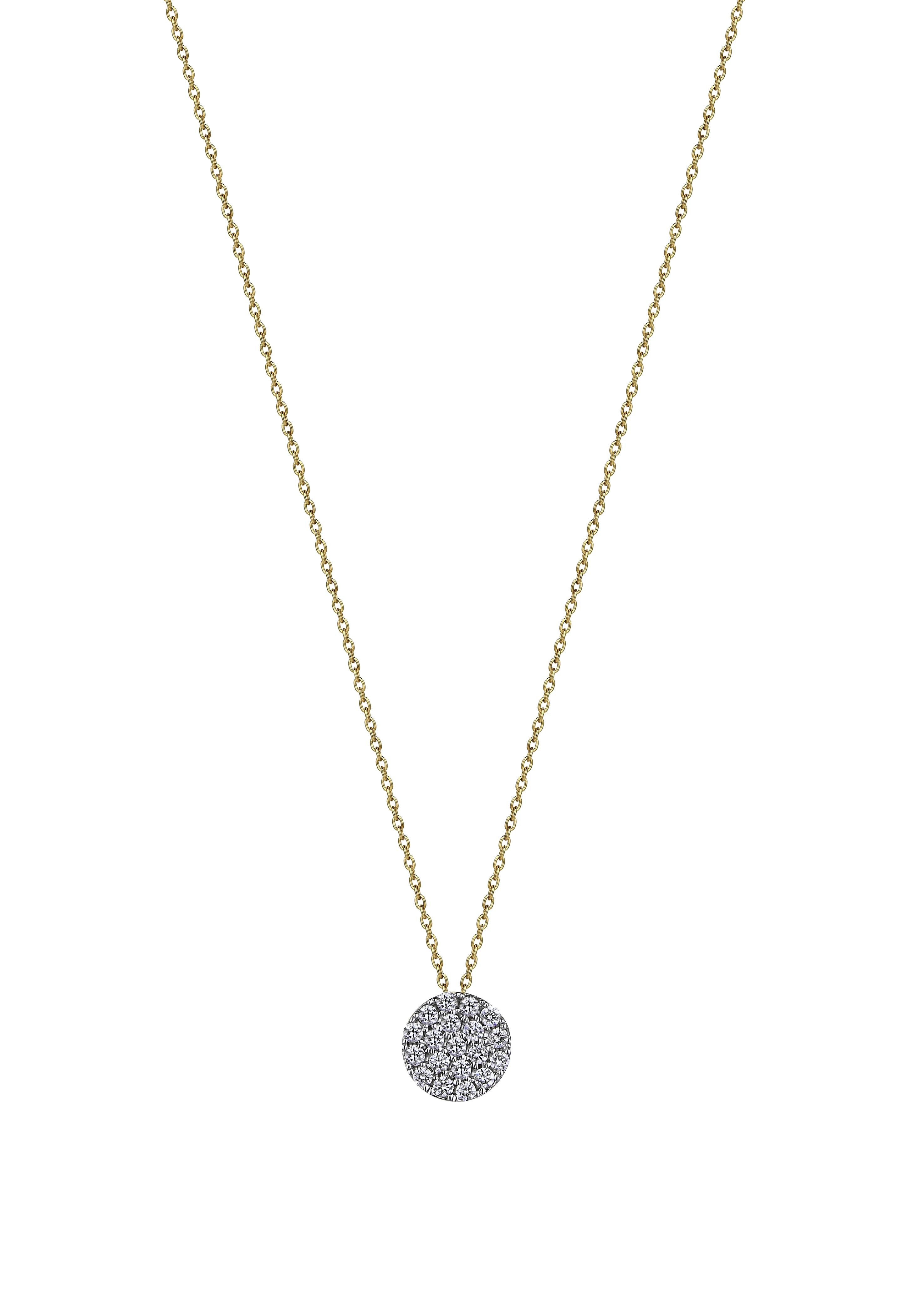 Pave Round Diamond Necklace in Yellow Gold - Her Story Shop