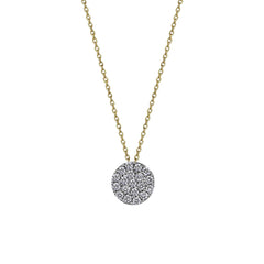 Pave Round Diamond Necklace in Yellow Gold - Her Story Shop