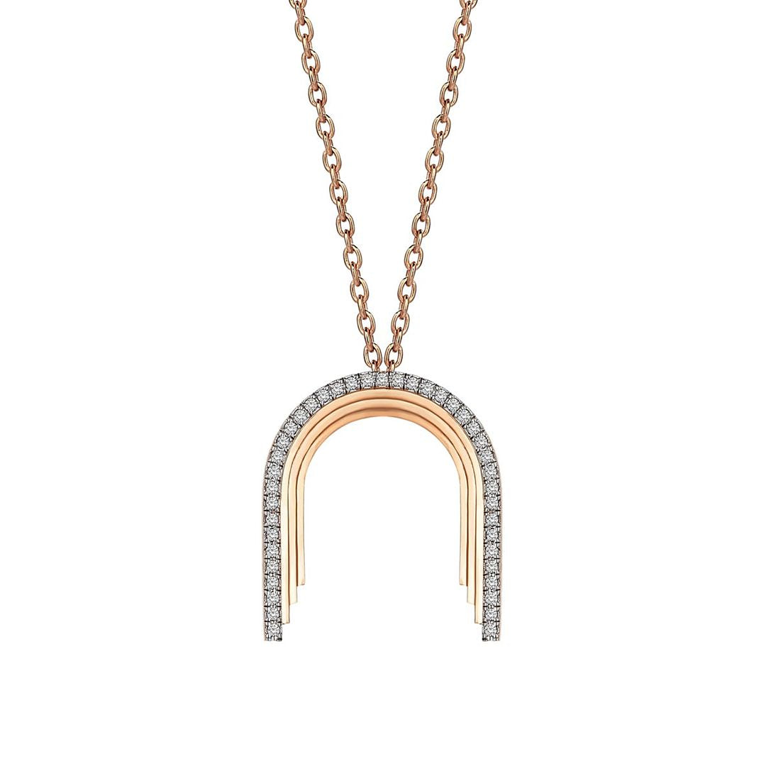 Convex Mini Arch Necklace in Rose Gold - Her Story Shop