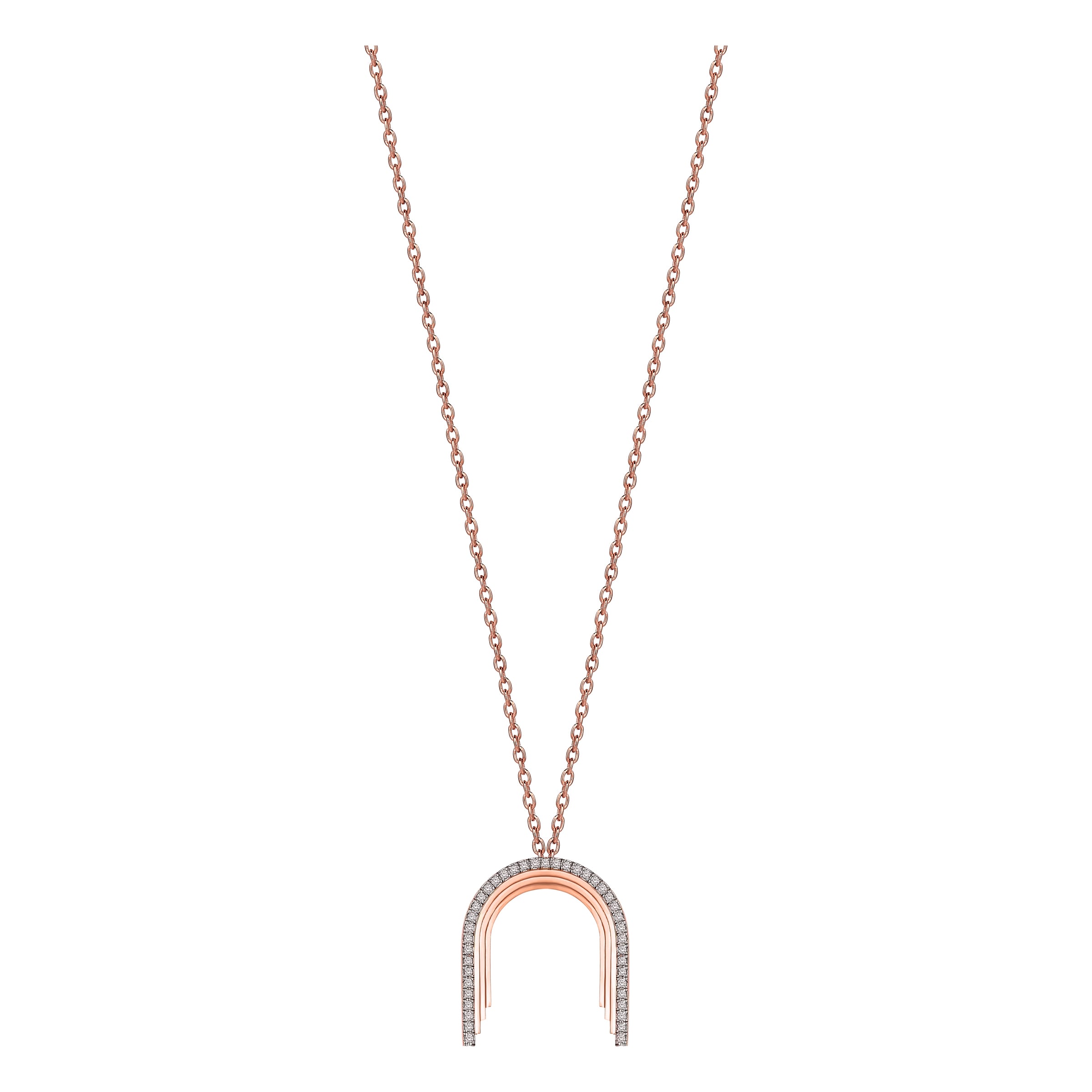 Convex Mini Arch Necklace in Rose Gold - Her Story Shop