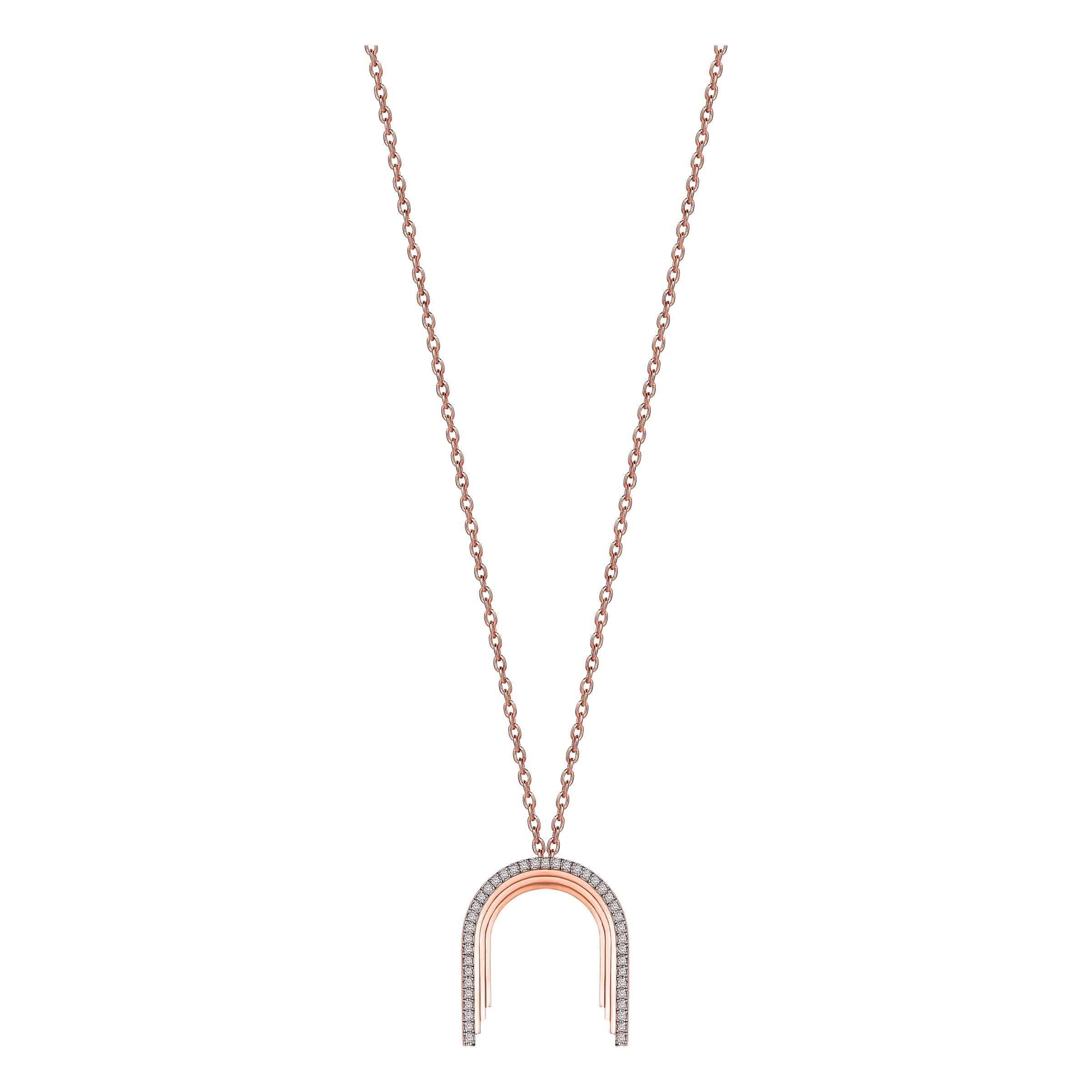 Convex Mini Arch Necklace in Rose Gold - Her Story Shop