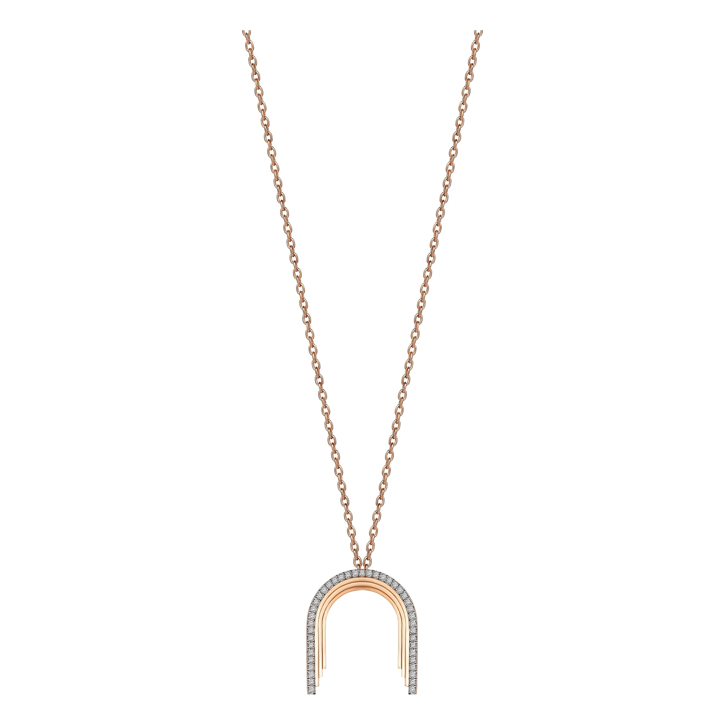 Convex Mini Arch Necklace in Yellow Gold - Her Story Shop
