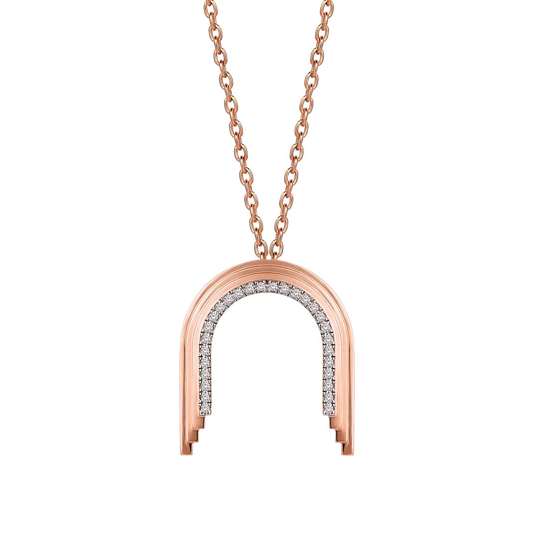 Concave Mini Arch Necklace in Rose Gold - Her Story Shop