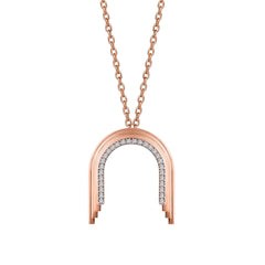 Concave Mini Arch Necklace in Rose Gold - Her Story Shop