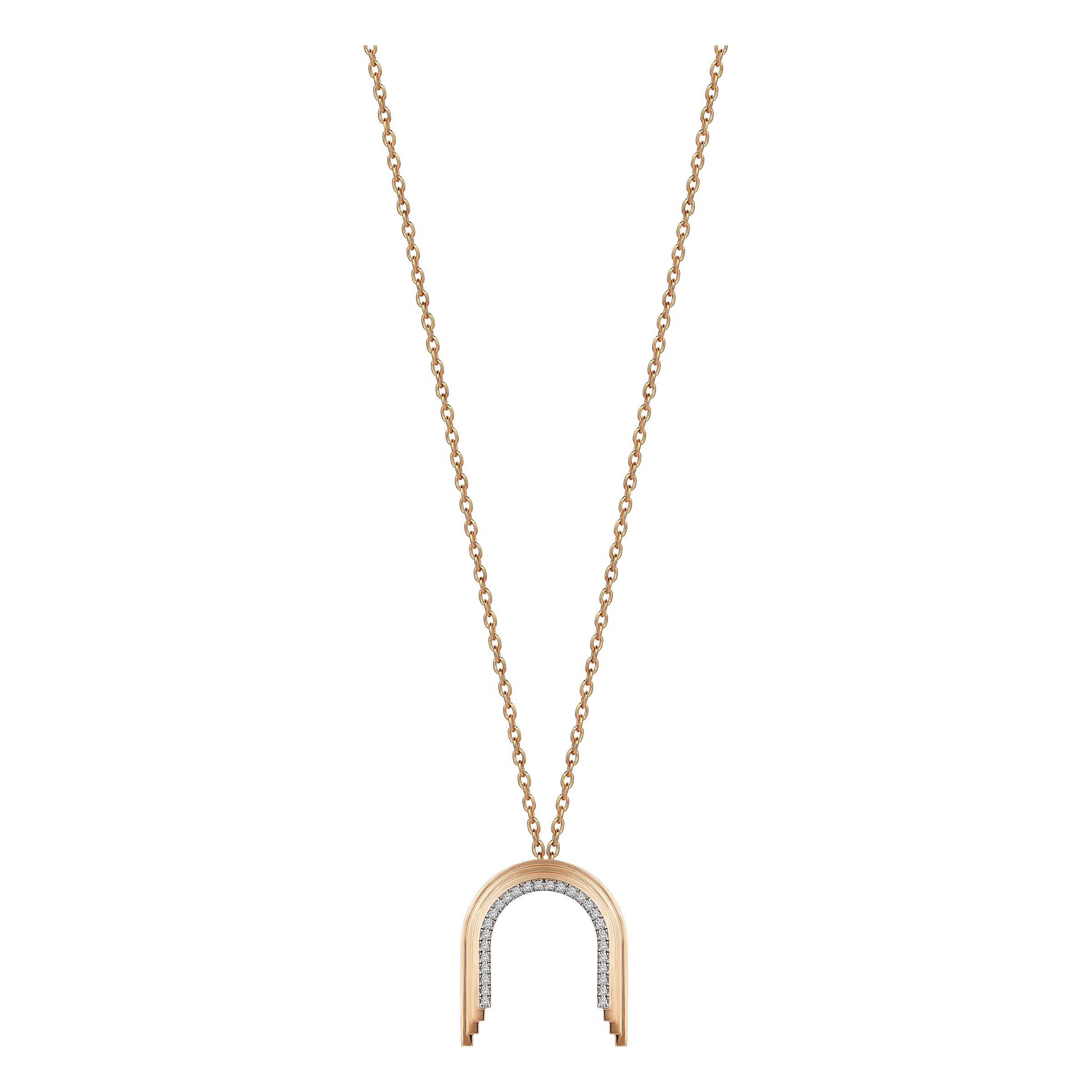 Concave Mini Arch Necklace in Yellow Gold - Her Story Shop