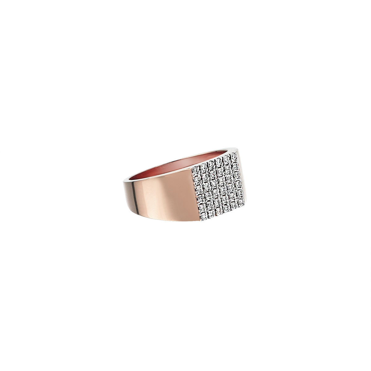 Pave Square Ring in Rose Gold - Her Story Shop