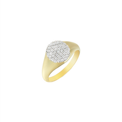 Pave Circular Ring in Yellow Gold - Her Story Shop