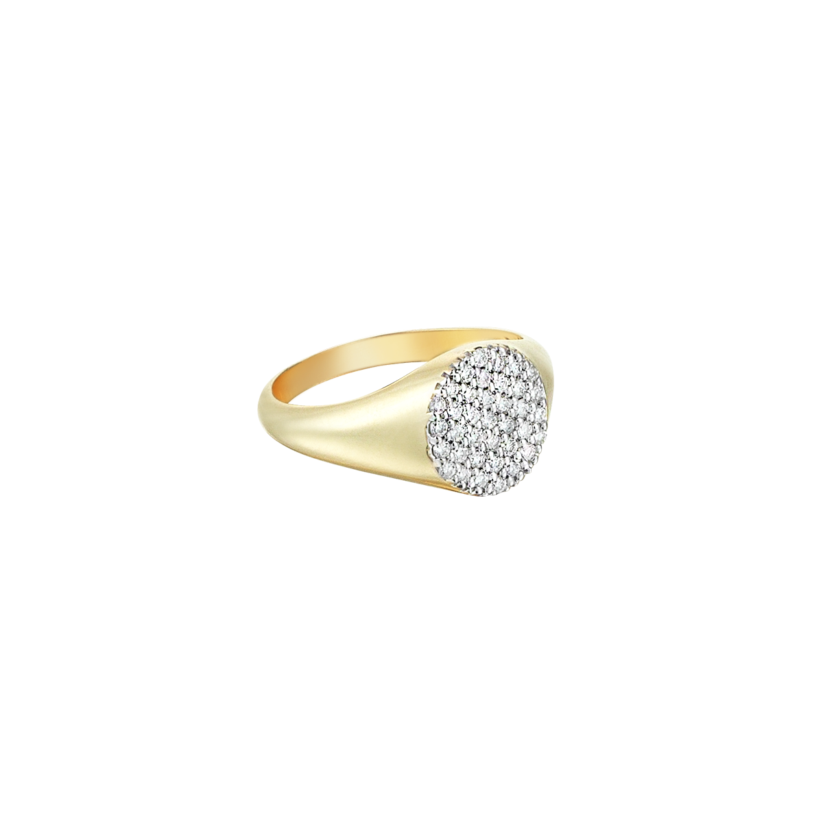 Pave Circular Ring in Yellow Gold - Her Story Shop