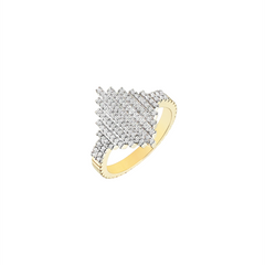 Pave Rhythim Ring in Yellow Gold - Her Story Shop
