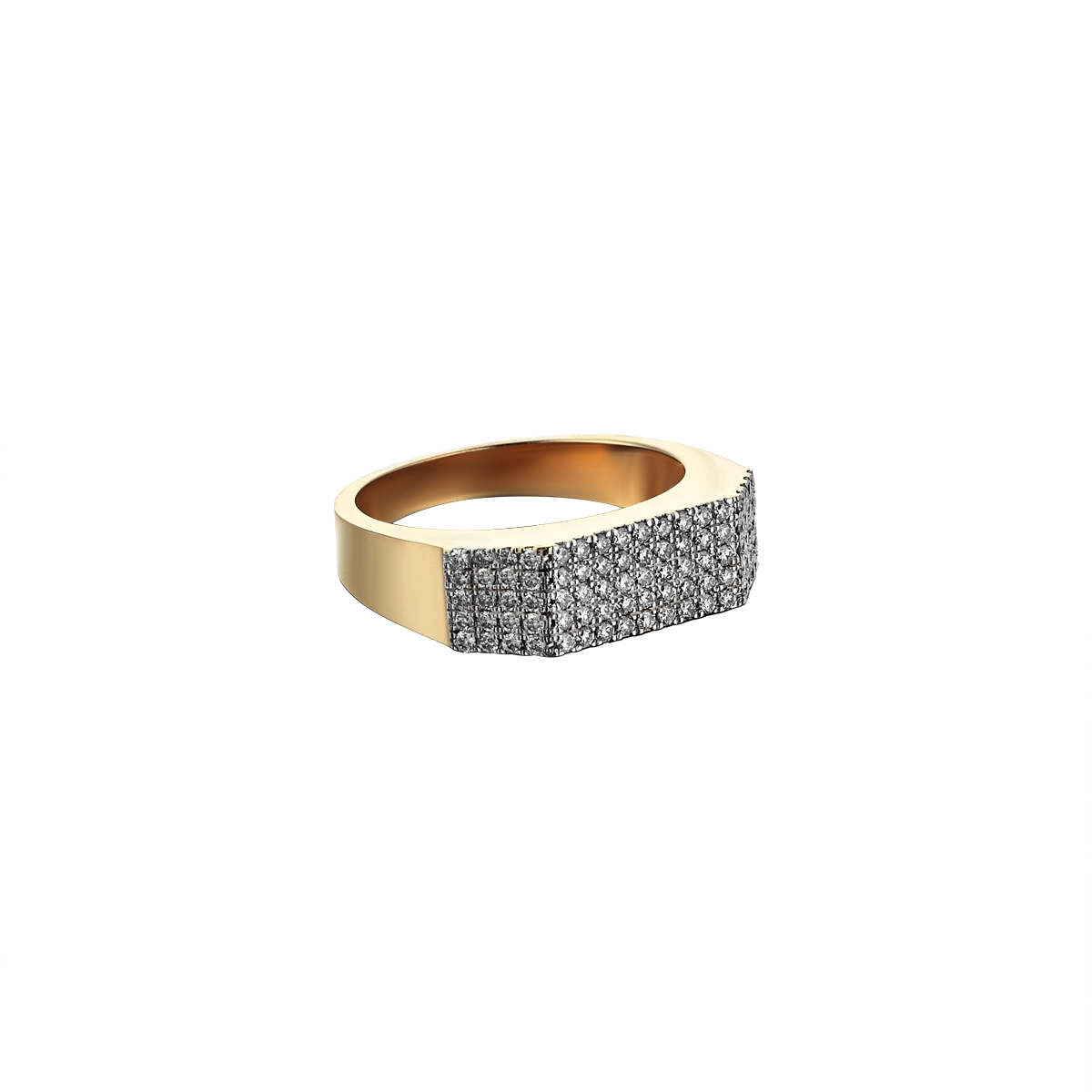 Pave Ramp Dave Ring in Yellow Gold - Her Story Shop