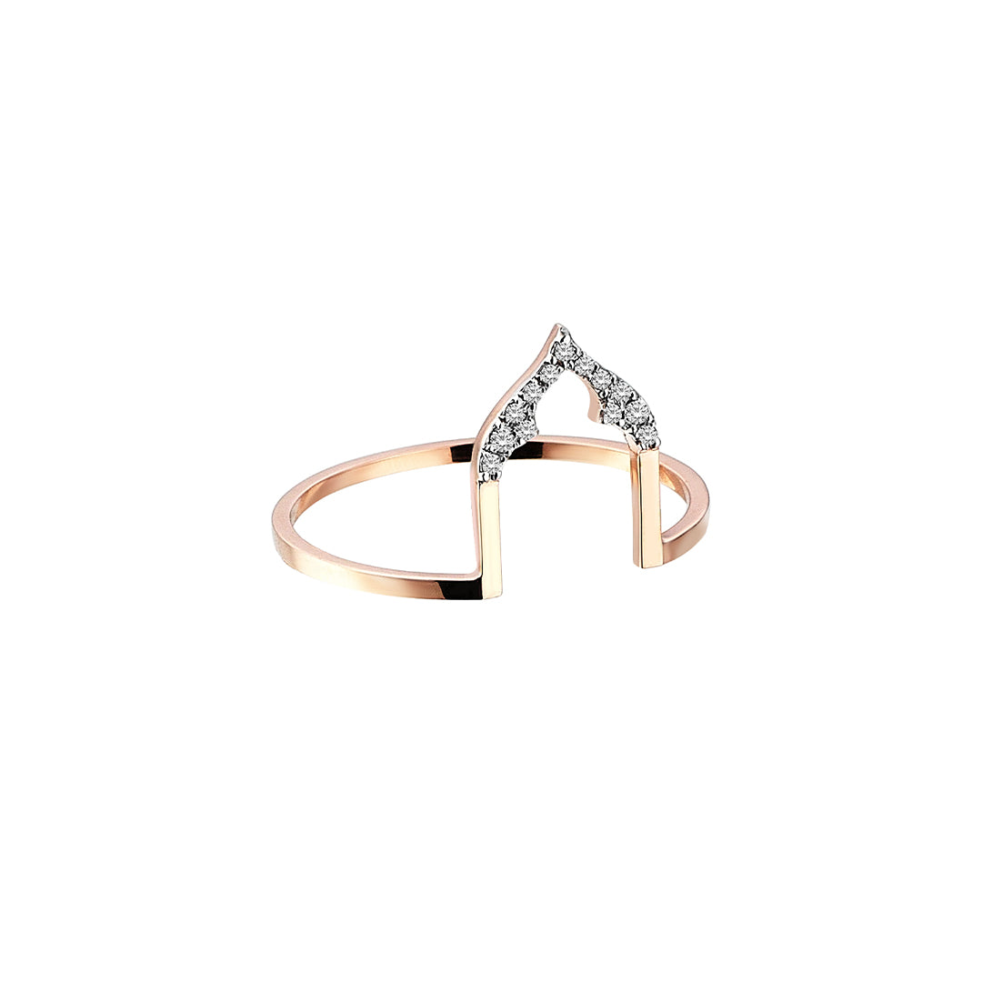 Pointed Trefoil Ring in Rose Gold - Her Story Shop