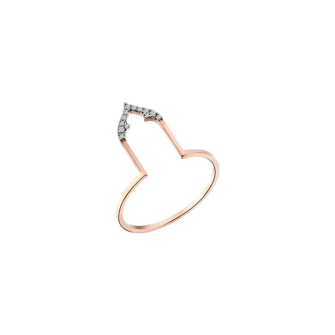 Pointed Trefoil Ring in Rose Gold - Her Story Shop