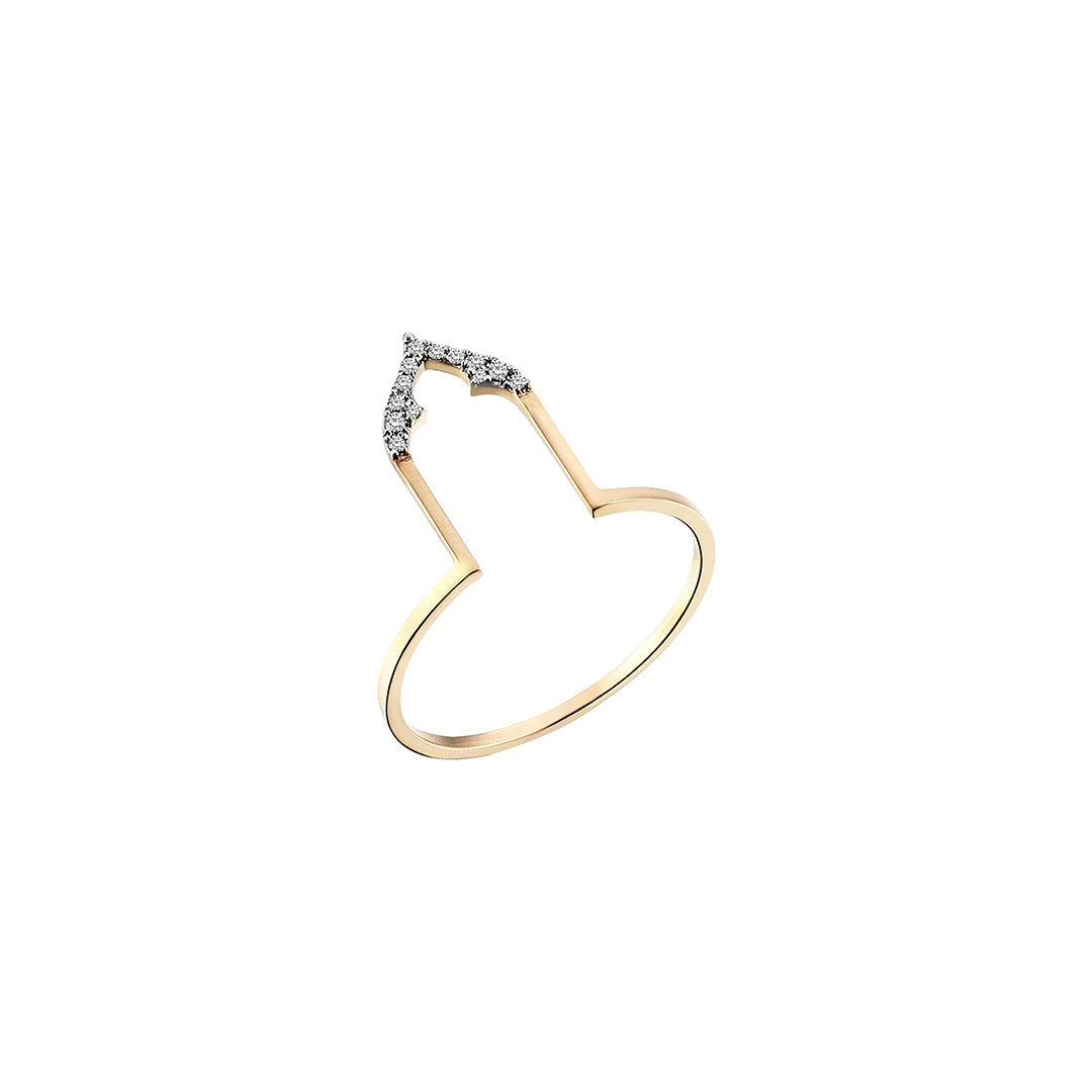 Pointed Trefoil Ring in Yellow Gold - Her Story Shop