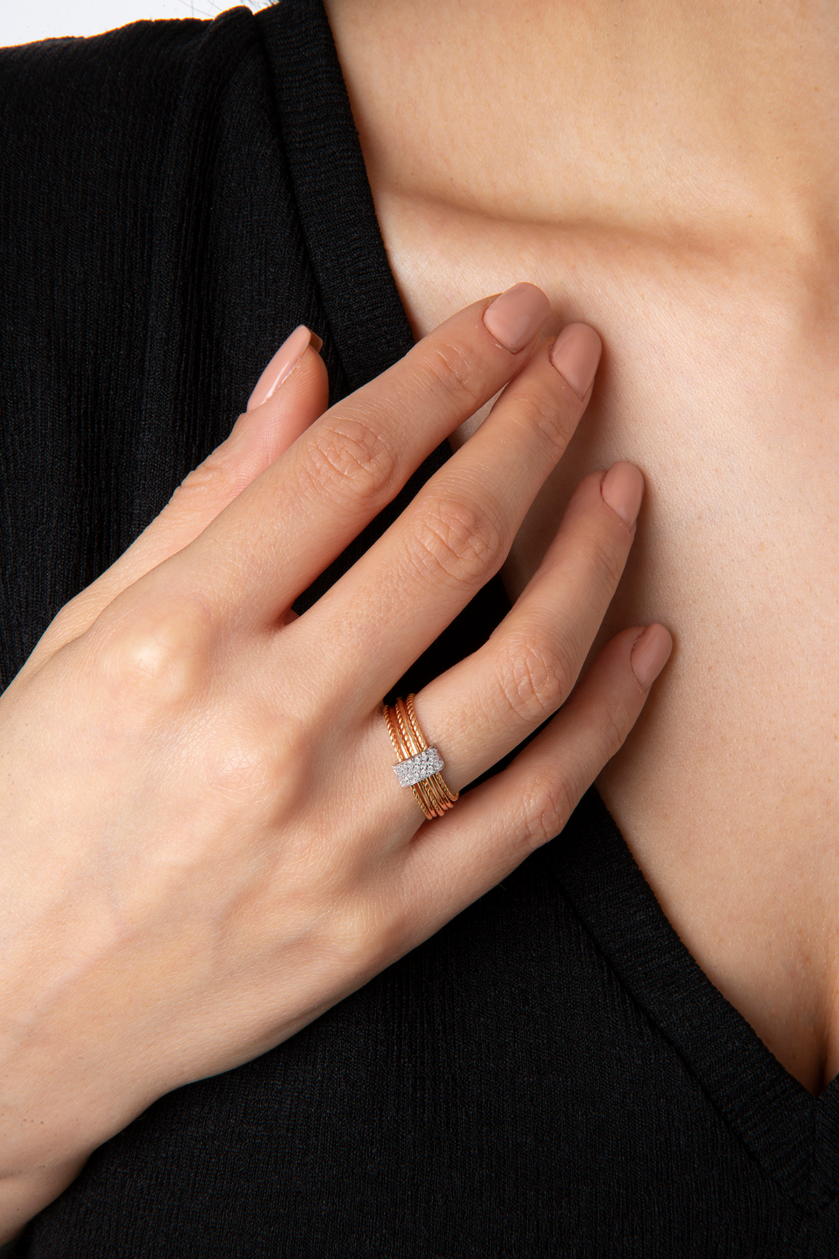 Mini Attached Coils Ring in Rose Gold - Her Story Shop