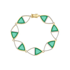 Feminine Glory Green Bracelet in Yellow Gold - Her Story Shop