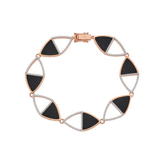 Feminine Glory Black Bracelet in Rose Gold - Her Story Shop