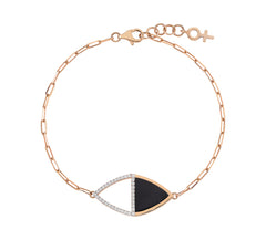 Feminine Glory Mini Black Bracelet in Rose Gold - Her Story Shop