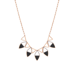 Feminine Glory Black Necklace in Rose Gold - Her Story Shop