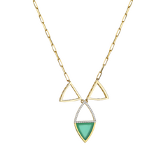 Feminine Glory Mini Green Necklace in Yellow Gold - Her Story Shop