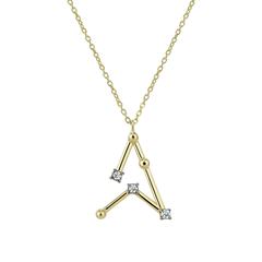 Galactic Necklace Initials in Yellow Gold - Her Story Shop