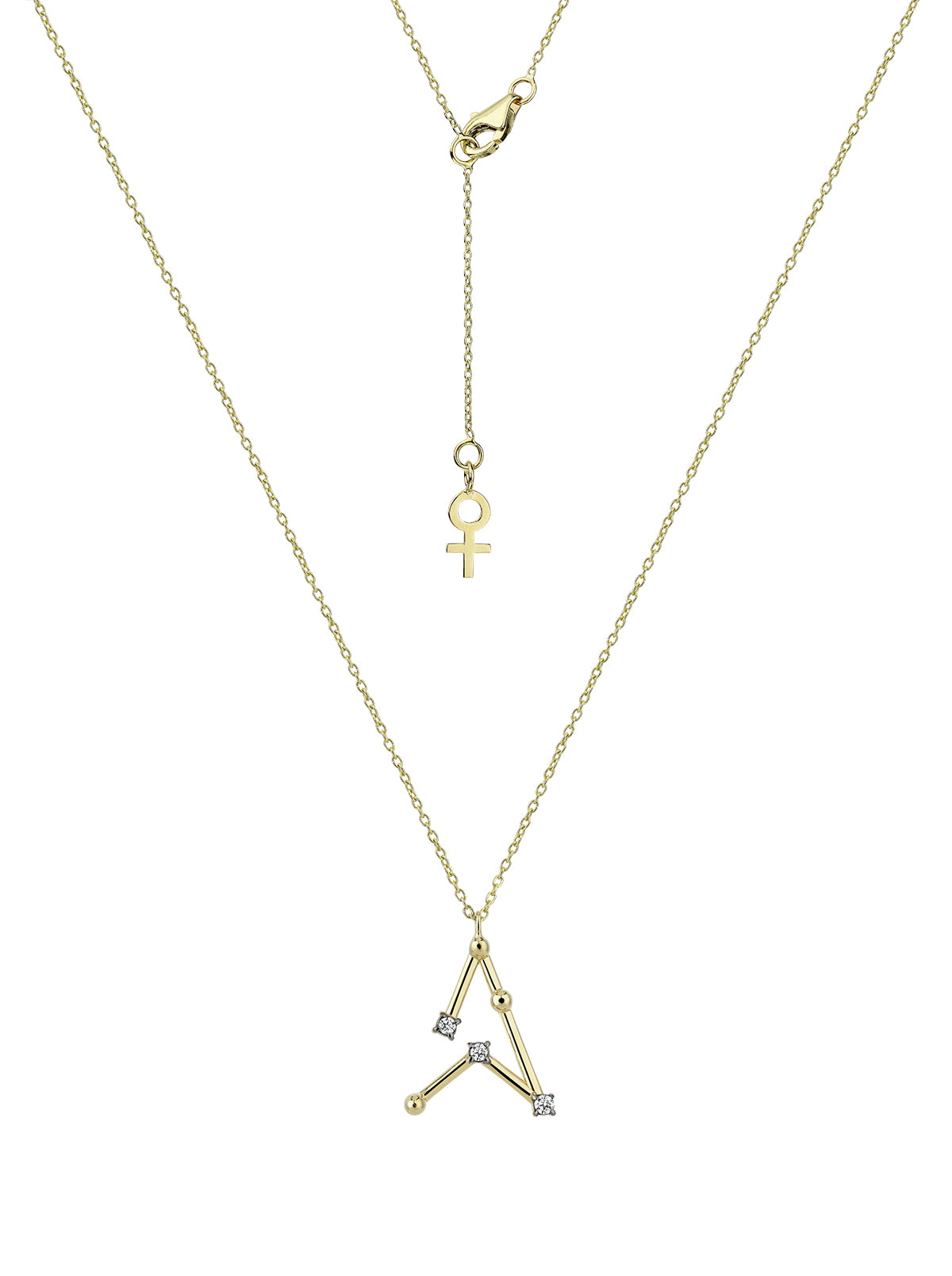 Galactic Necklace Initials in Yellow Gold - Her Story Shop