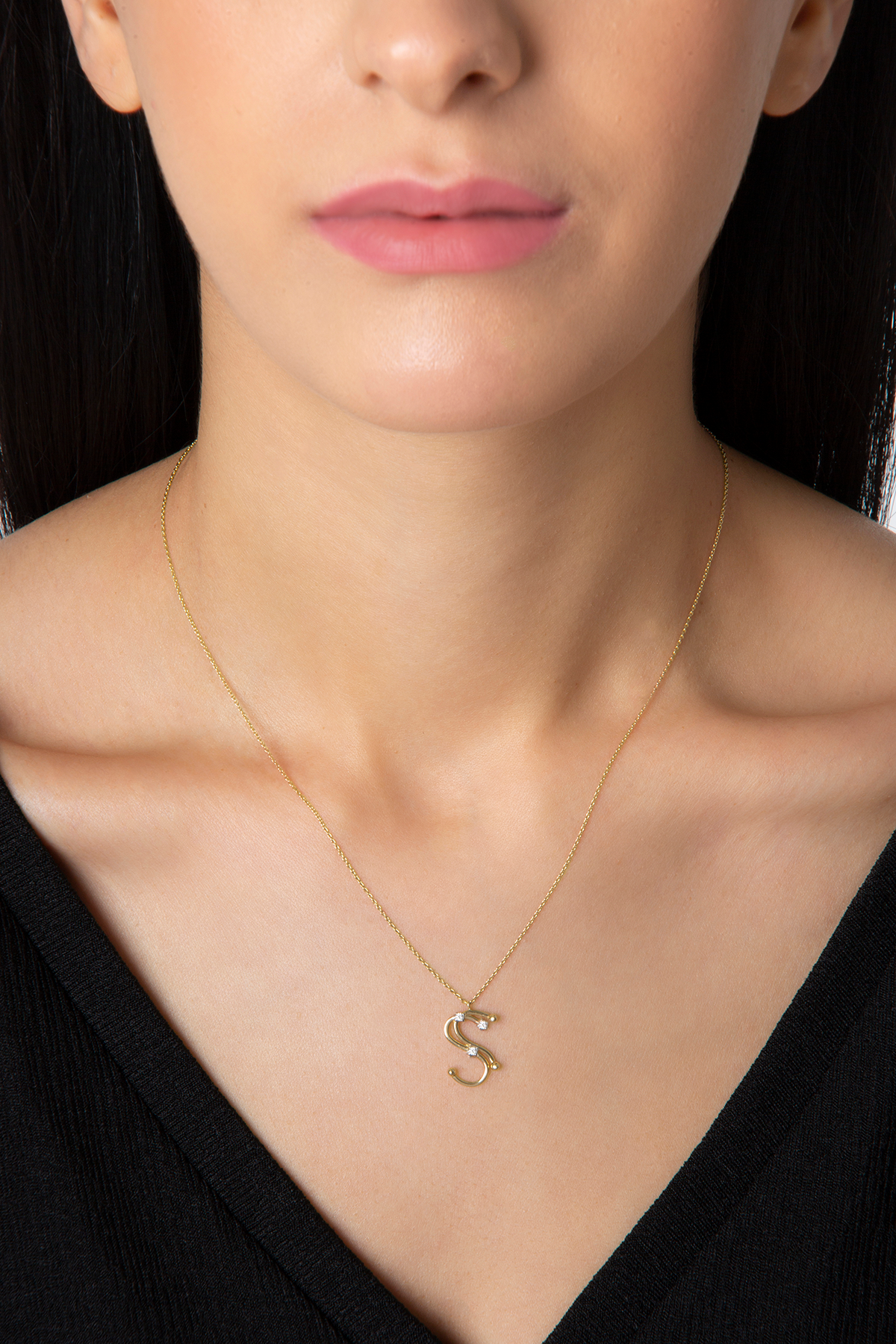 Galactic Necklace Initials in Yellow Gold - Her Story Shop