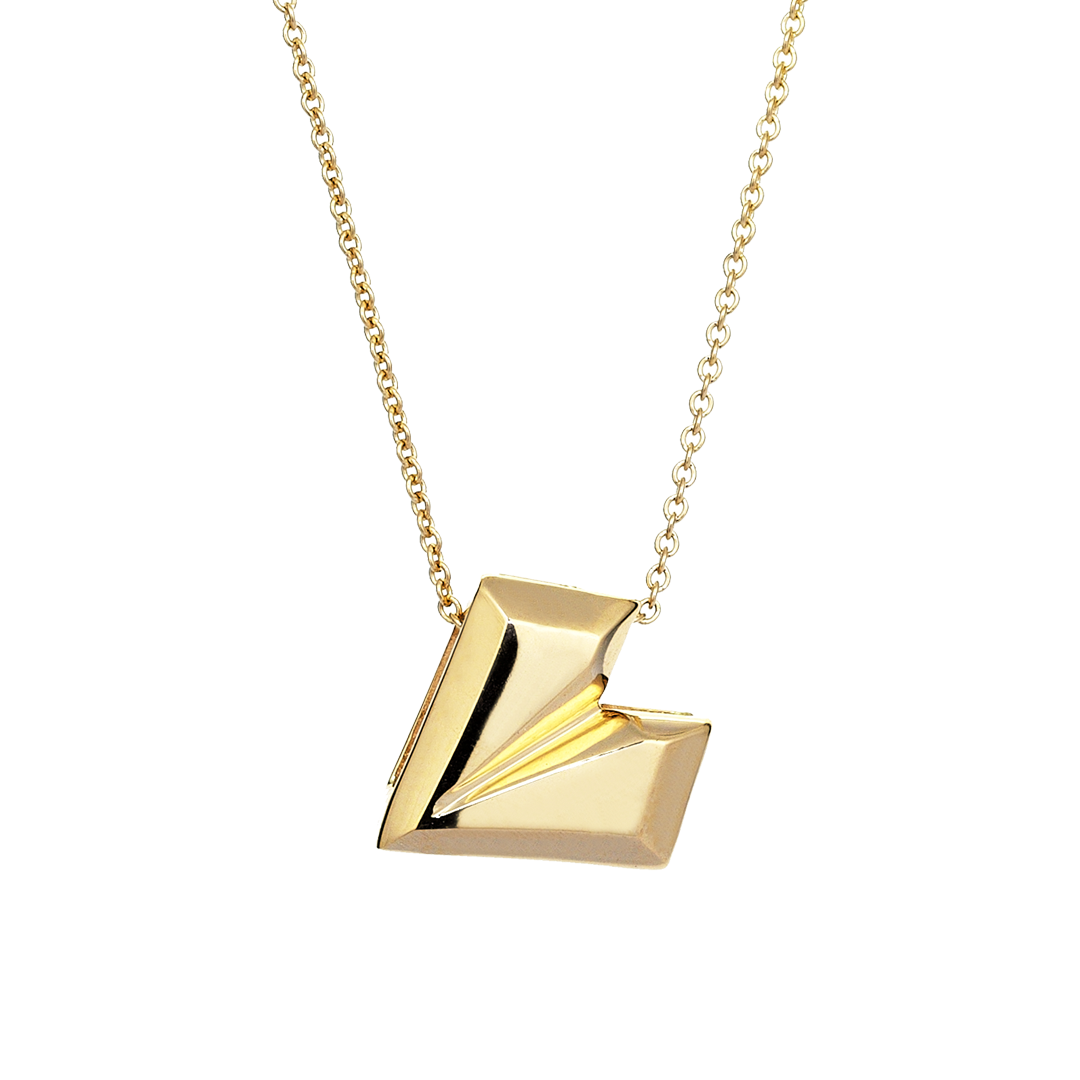 Origami Love Little Necklace in Yellow Gold - Her Story Shop