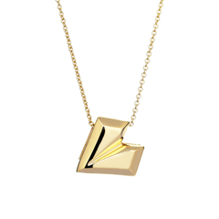 Origami Love Little Necklace in Yellow Gold - Her Story Shop