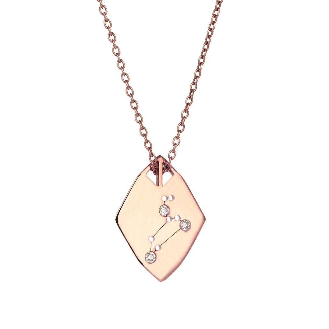 Zodiac Horoscope Necklace in Rose Gold