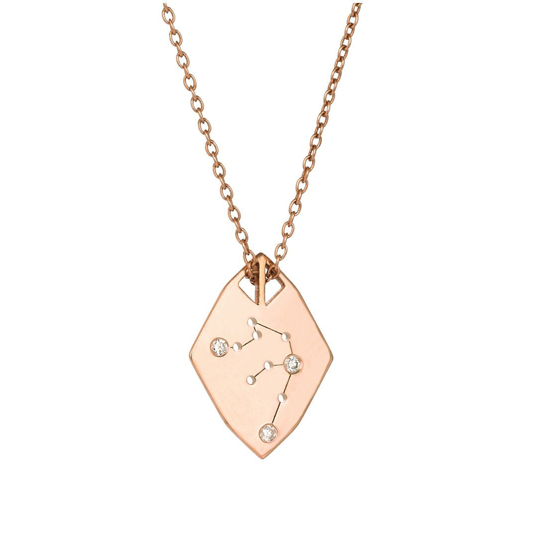 Zodiac Horoscope Necklace in Rose Gold