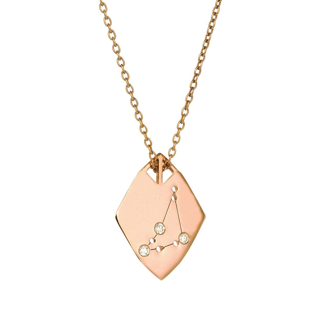 Zodiac Horoscope Necklace in Rose Gold