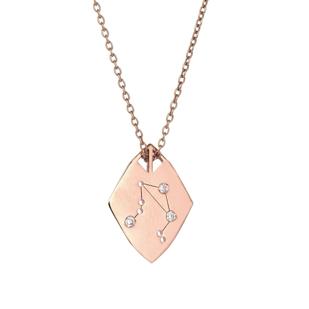 Zodiac Horoscope Necklace in Rose Gold