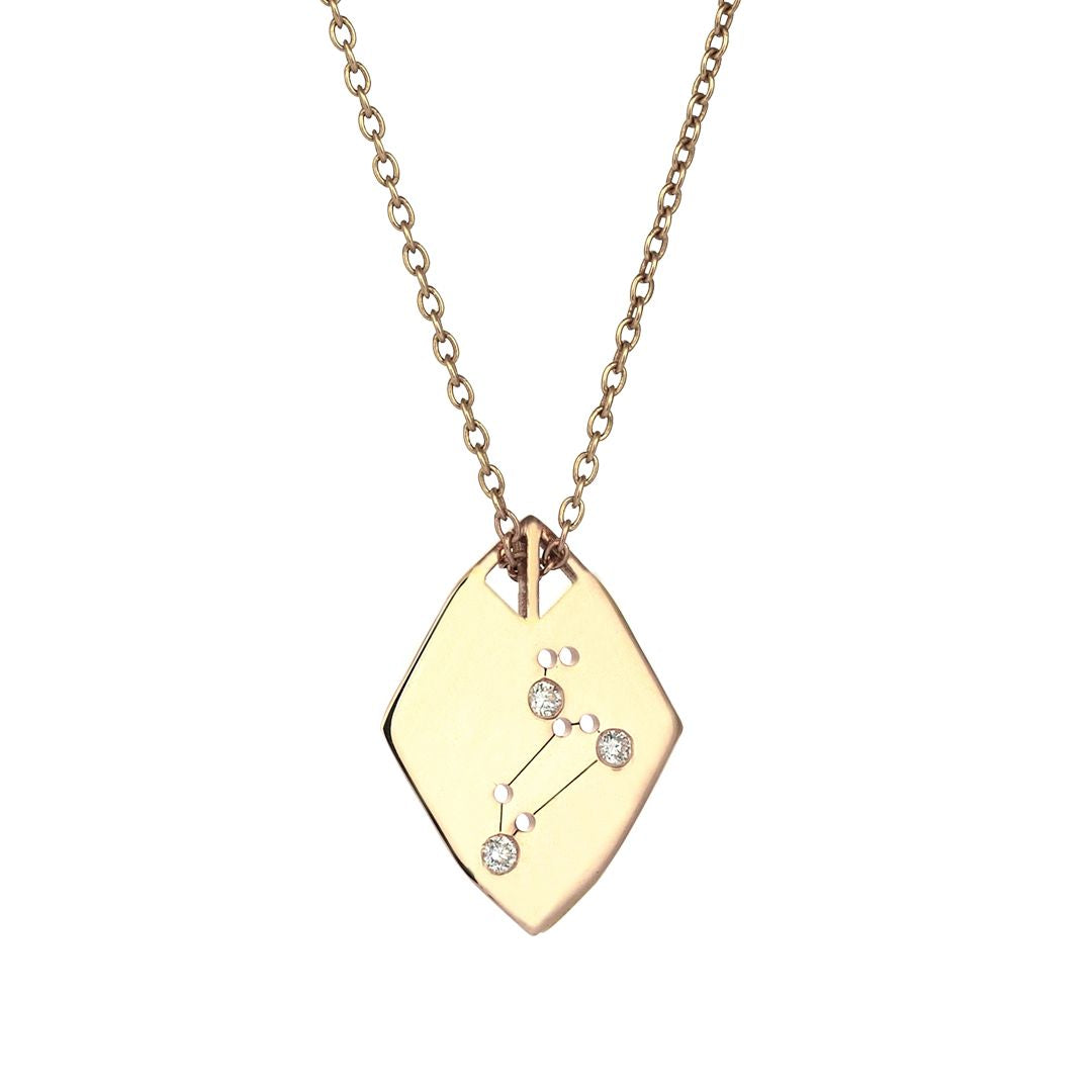 Zodiac Horoscope Necklace in Yellow Gold