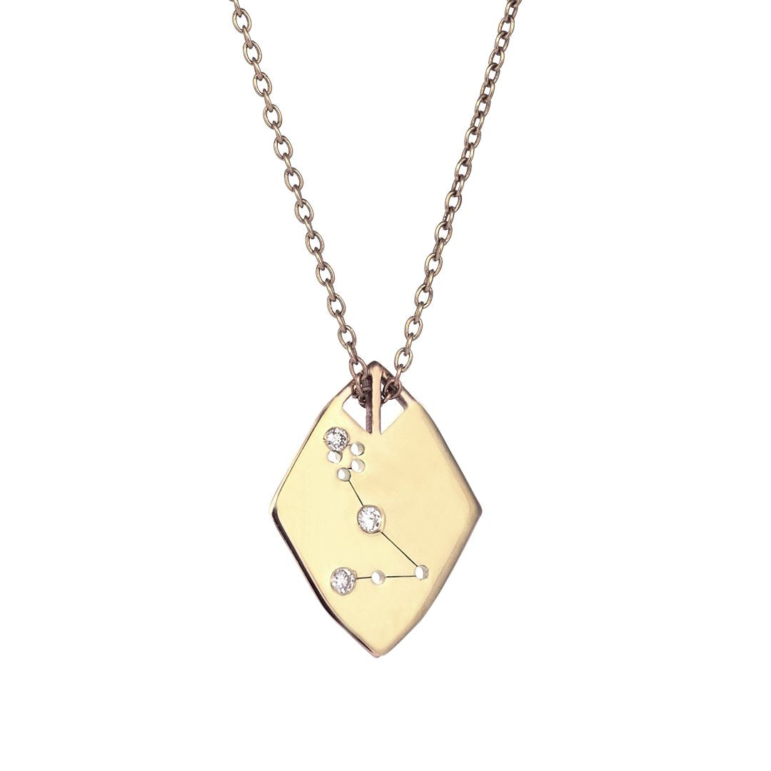 Zodiac Horoscope Necklace in Yellow Gold