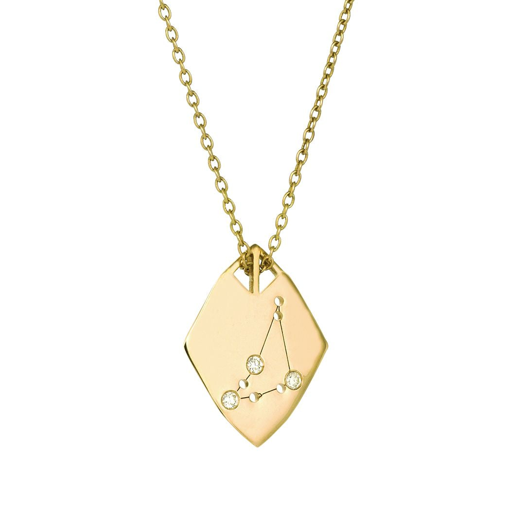 Zodiac Horoscope Necklace in Yellow Gold