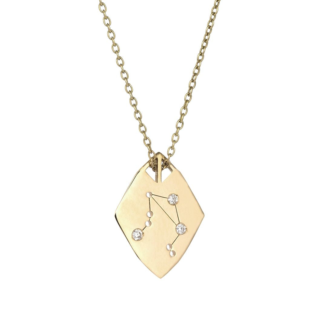 Zodiac Horoscope Necklace in Yellow Gold