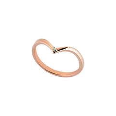 V Midi Ring in Rose Gold - Her Story Shop