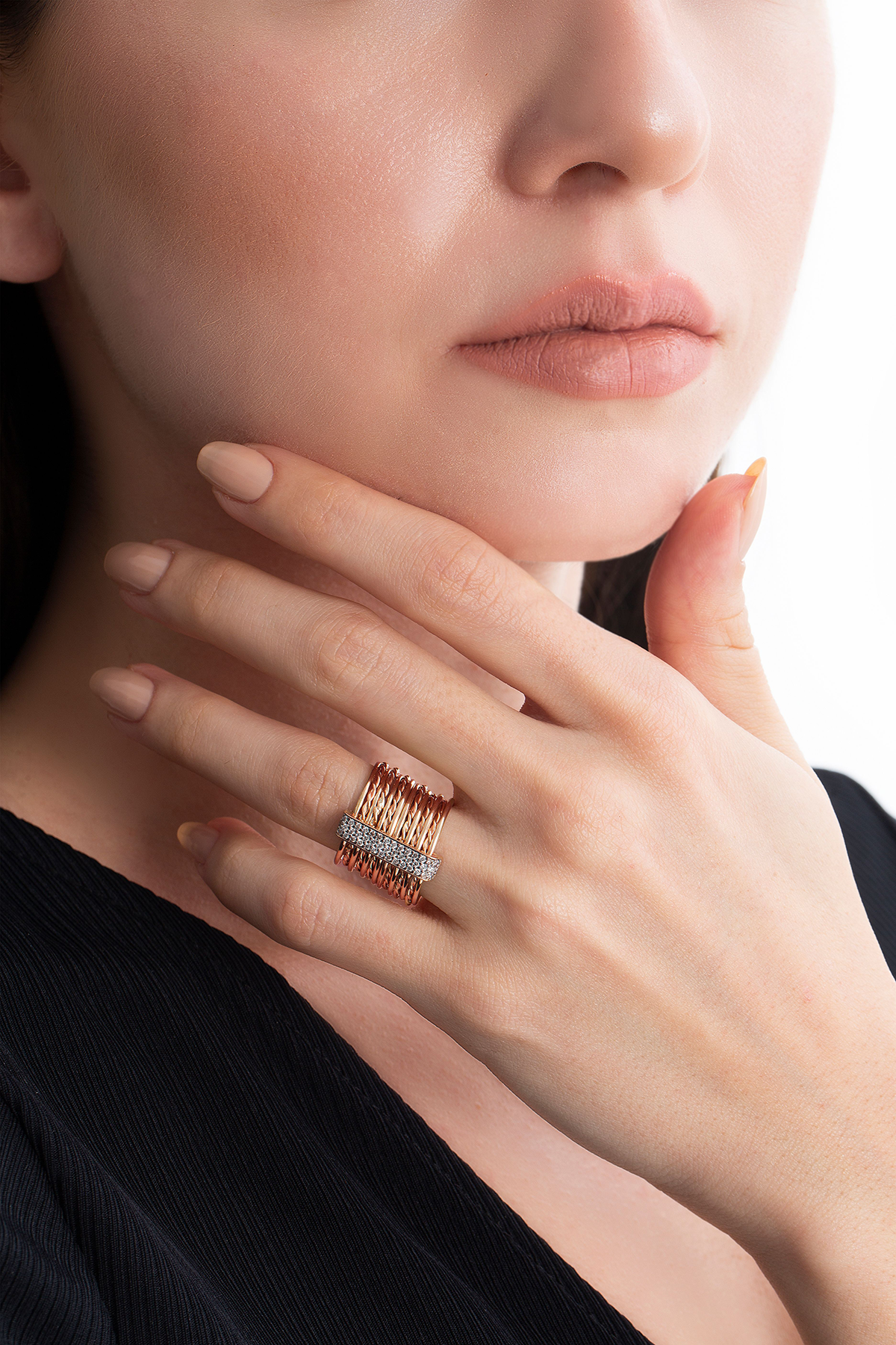 Attached Coils Ring in Rose Gold - Her Story Shop