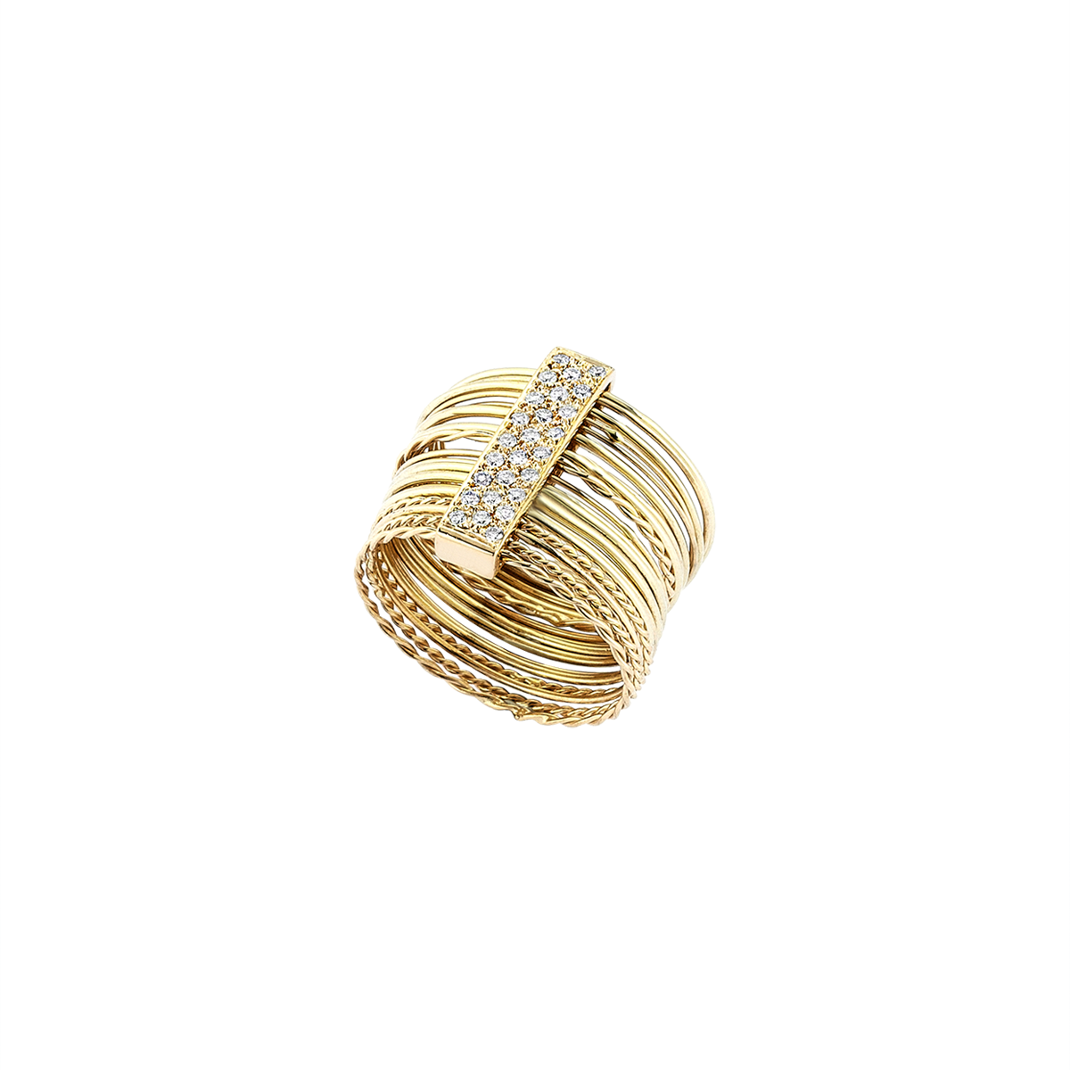 Attached Coils Ring in Yellow Gold - Her Story Shop