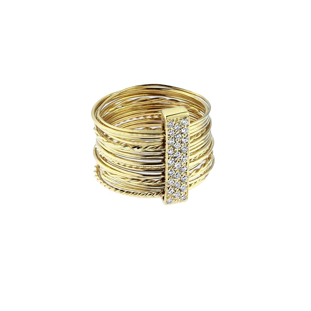 Attached Coils Ring in Yellow Gold - Her Story Shop