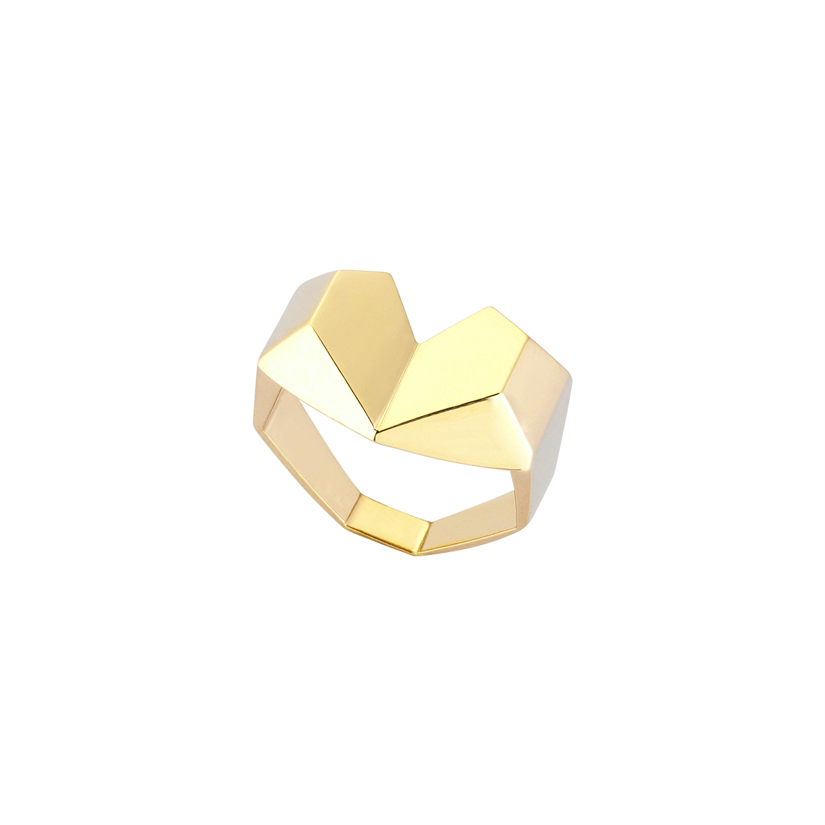 Origami Love Little Finger Ring in Yellow Gold - Her Story Shop