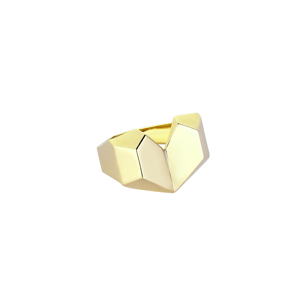 Origami Love Little Finger Ring in Yellow Gold - Her Story Shop