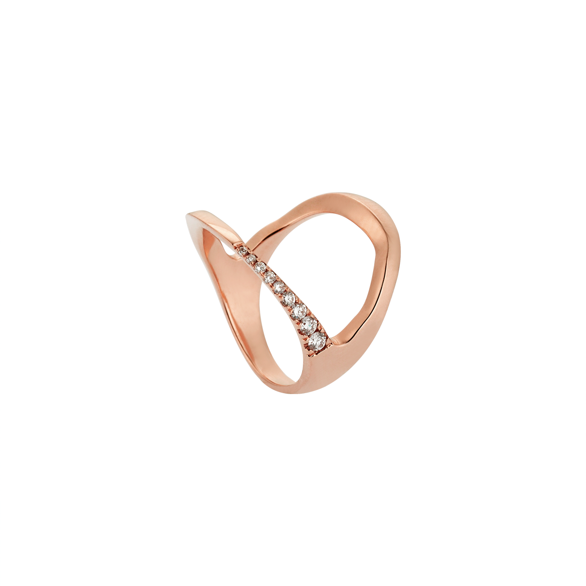 Asymmetric Side Midi Ring in Rose Gold - Her Story Shop